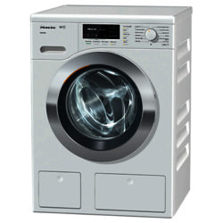 Miele WKG 120 Freestanding Washing Machine, 8kg Load, A+++ Energy Rating, 1600rpm Spin, Chrome Edition